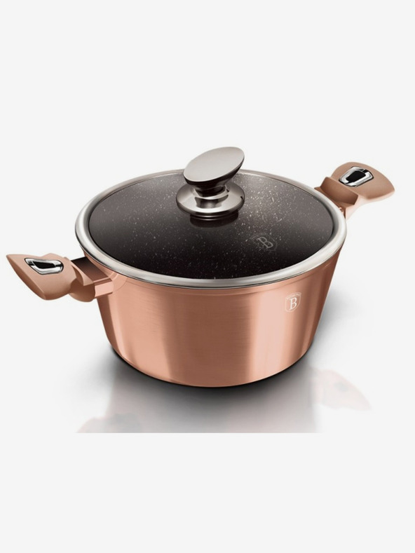 Berlingerhaus Kastról s mramorovým povrchom a pokrievkou 28 cm Rosegold Metallic Line BERLINGERHAUS