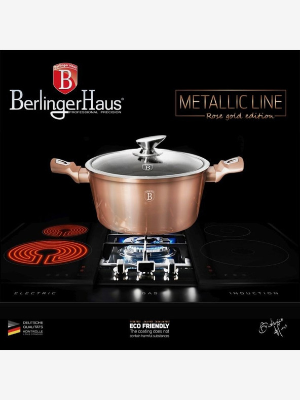 Berlingerhaus Kastról s mramorovým povrchom a pokrievkou 28 cm Rosegold Metallic Line BERLINGERHAUS