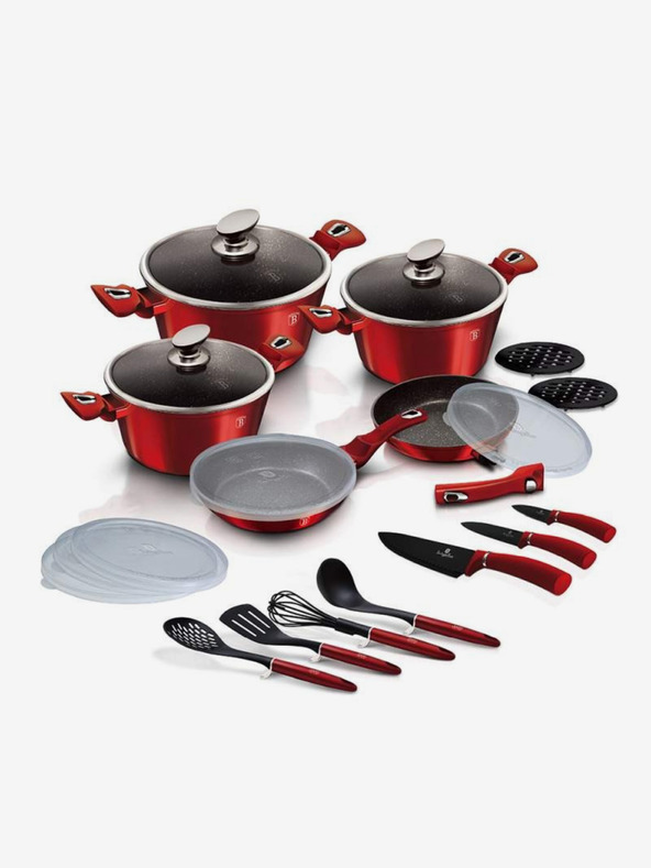 Berlingerhaus Súprava riadu s mramorovým povrchom 22 ks Burgundy Metallic Line BERLINGERHAUS