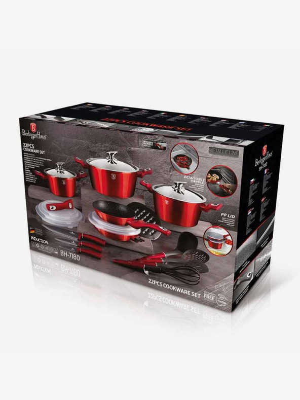 Berlingerhaus Súprava riadu s mramorovým povrchom 22 ks Burgundy Metallic Line BERLINGERHAUS