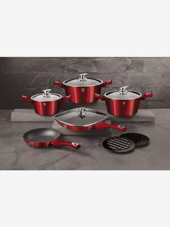 Berlingerhaus Súprava riadu s mramorovým povrchom 11 ks Burgundy Metallic Line BERLINGERHAUS