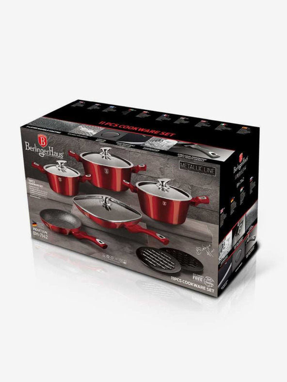 Berlingerhaus Súprava riadu s mramorovým povrchom 11 ks Burgundy Metallic Line BERLINGERHAUS