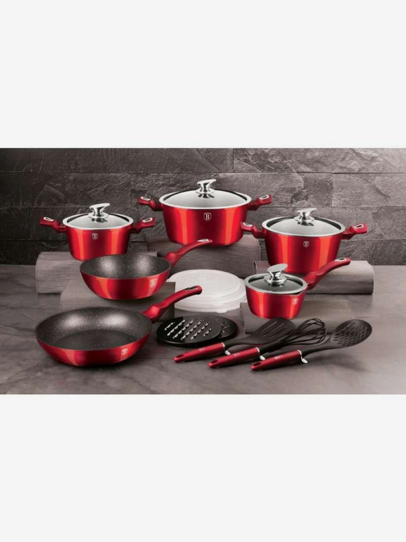 Berlingerhaus Súprava riadu s mramorovým povrchom 18 ks Burgundy Metallic Line BERLINGERHAUS