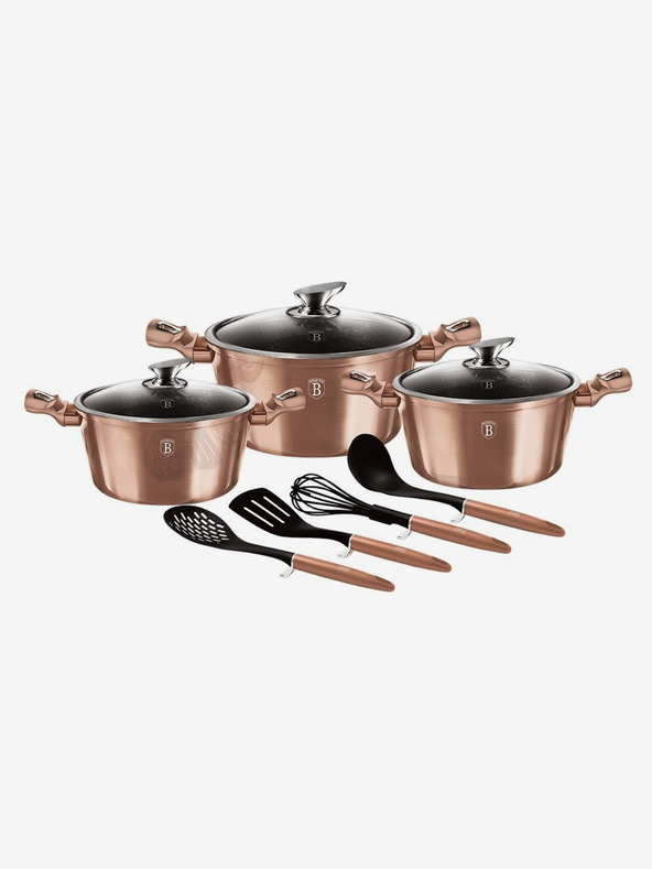 Berlingerhaus Sada 10 hrncov s mramorovým povrchom Rosegold Metallic Line BERLINGERHAUS