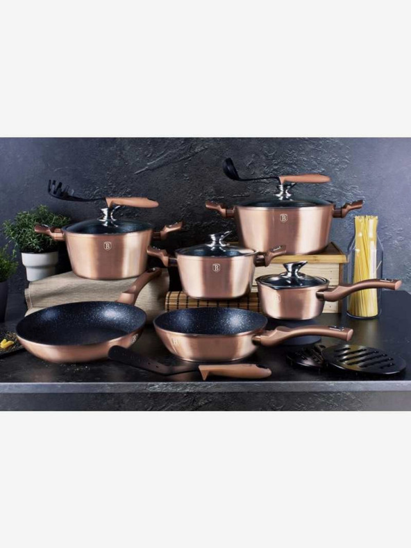 Berlingerhaus Sada 10 hrncov s mramorovým povrchom Rosegold Metallic Line BERLINGERHAUS