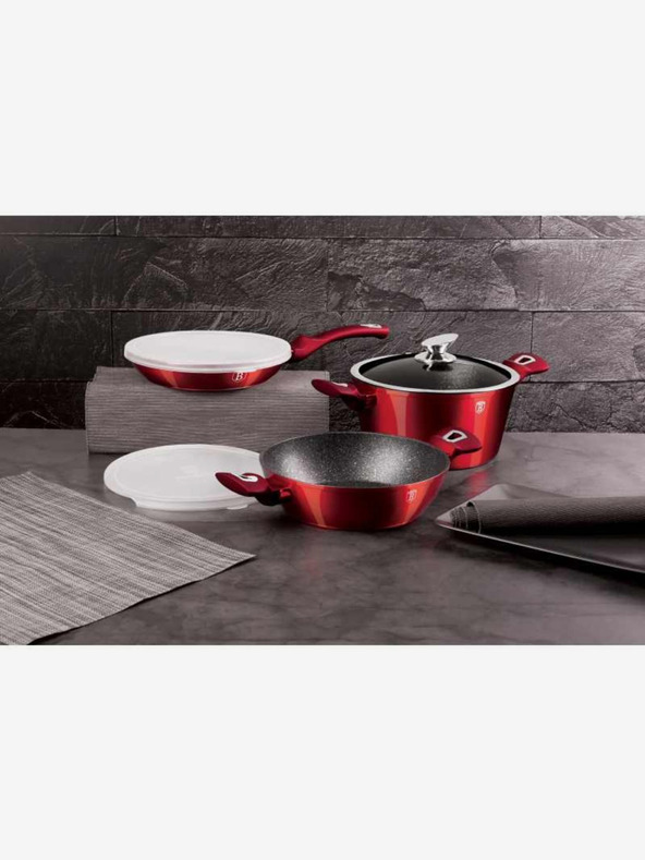 Berlingerhaus Súprava riadu s mramorovým povrchom 6 ks Burgundy Metallic Line BERLINGERHAUS