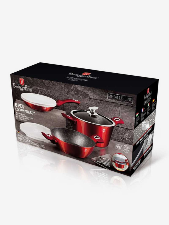 Berlingerhaus Súprava riadu s mramorovým povrchom 6 ks Burgundy Metallic Line BERLINGERHAUS