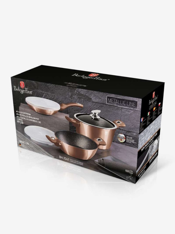 Berlingerhaus Súprava riadu s mramorovým povrchom 6 ks Rosegold Metallic Line BERLINGERHAUS