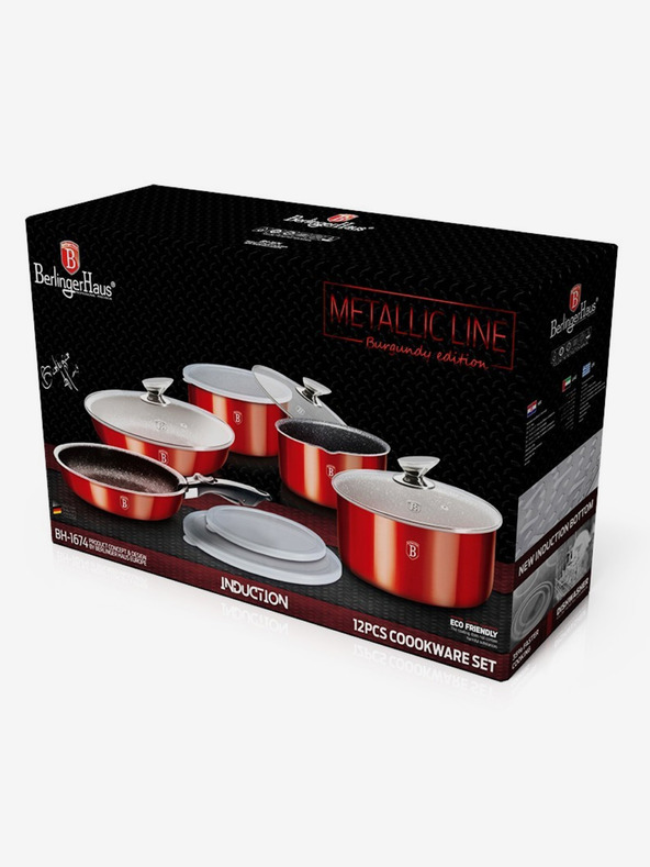 Berlingerhaus Sada riadu s odnímateľnou rukoväťou 12 ks Burgundy Metallic Line BERLINGERHAUS
