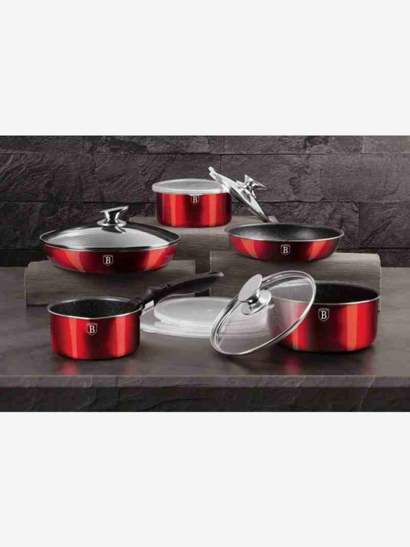 Berlingerhaus Sada riadu s odnímateľnou rukoväťou 12 ks Burgundy Metallic Line BERLINGERHAUS