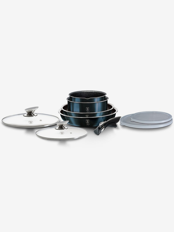 Berlingerhaus Súprava riadu s odnímateľnou rukoväťou 9 ks Aquamarine Metallic Line BERLINGERHAUS