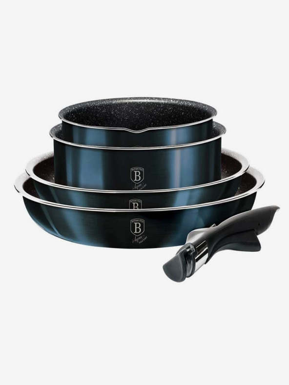 Berlingerhaus Súprava riadu s odnímateľnou rukoväťou 9 ks Aquamarine Metallic Line BERLINGERHAUS