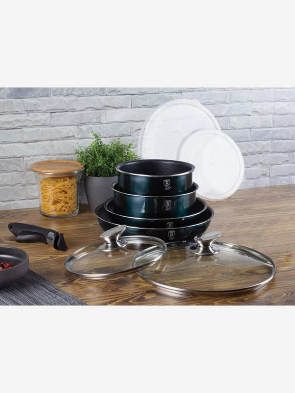 Berlingerhaus Súprava riadu s odnímateľnou rukoväťou 9 ks Aquamarine Metallic Line BERLINGERHAUS