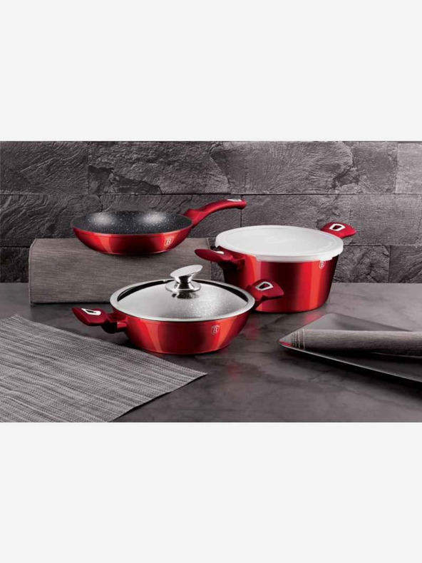 Berlingerhaus Súprava riadu s mramorovým povrchom 5 ks Burgundy Metallic Line BERLINGERHAUS