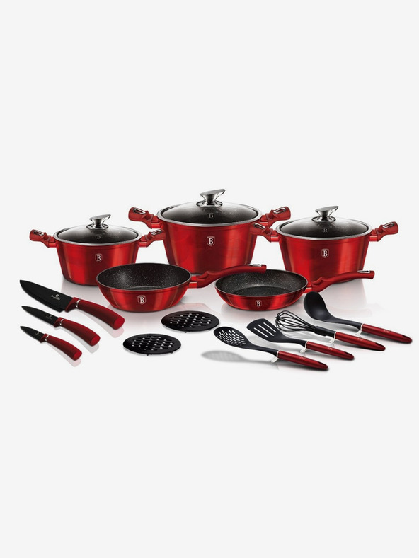 Berlingerhaus Súprava riadu s mramorovým povrchom 17 ks Burgundy Metallic Line BERLINGERHAUS