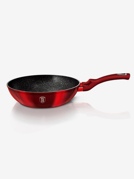 Berlingerhaus Wok panvica s mramorovým povrchom BERLINGERHAUS Burgundy Metallic Line (28 cm)