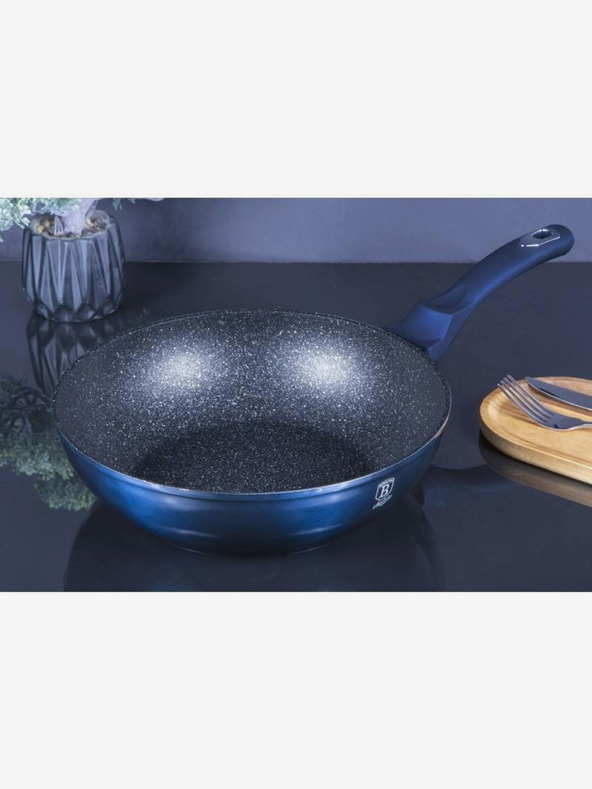 Berlingerhaus Panvica wok s mramorovým povrchom 28 cm BERLINGERHAUS Metallic Line Aquamarine Edition