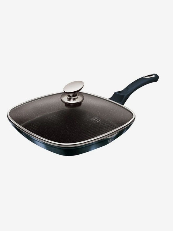 Berlingerhaus Grilovacia panvica s mramorovým povrchom a vekom 28 cm BERLINGERHAUS Metallic Line Aquamarine Edition