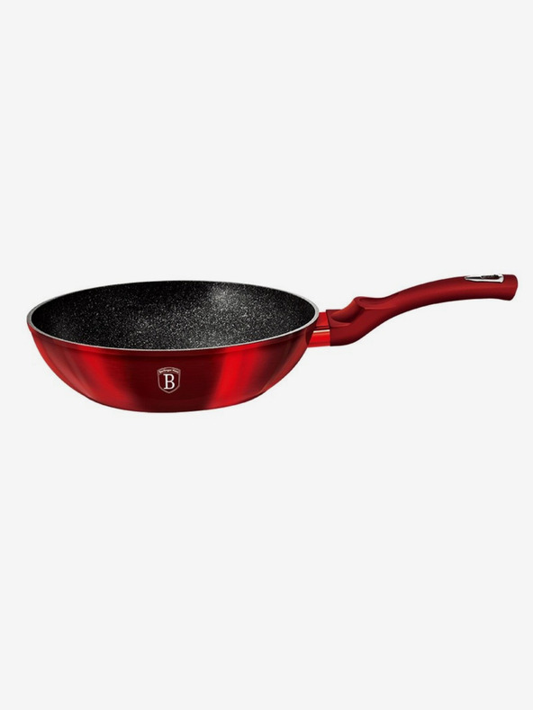 Berlingerhaus Panvica WOK s mramorovým povrchom 30 cm Burgundy Metallic Line BERLINGERHAUS