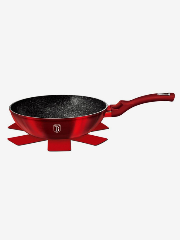 Berlingerhaus Panvica WOK s mramorovým povrchom 30 cm Burgundy Metallic Line BERLINGERHAUS