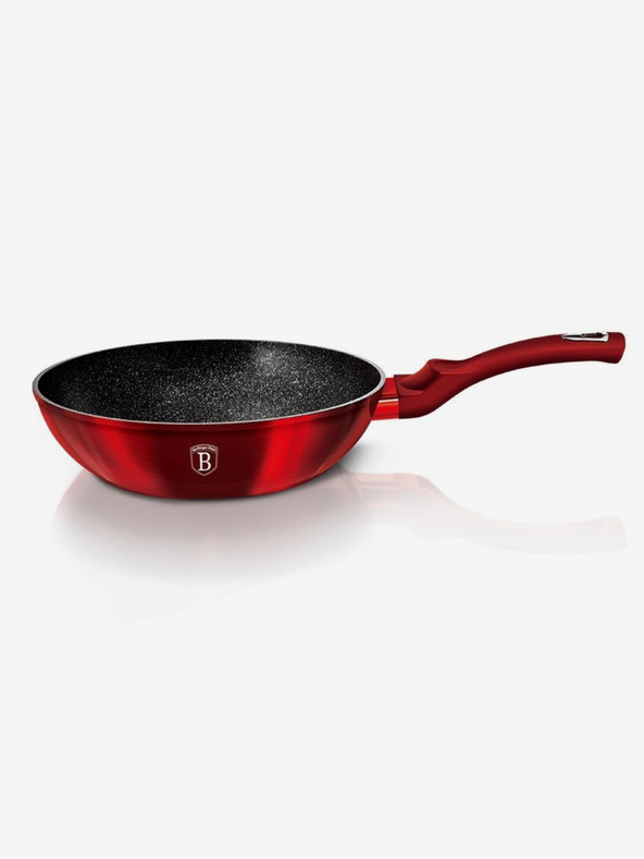 Berlingerhaus Panvica WOK s mramorovým povrchom 30 cm Burgundy Metallic Line BERLINGERHAUS