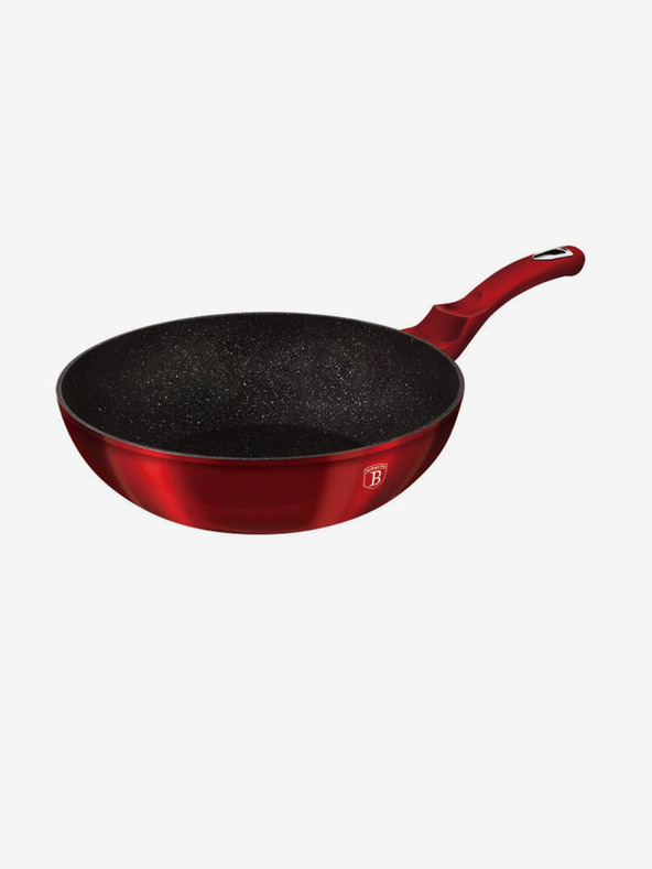 Berlingerhaus Panvica WOK s mramorovým povrchom 30 cm Burgundy Metallic Line BERLINGERHAUS