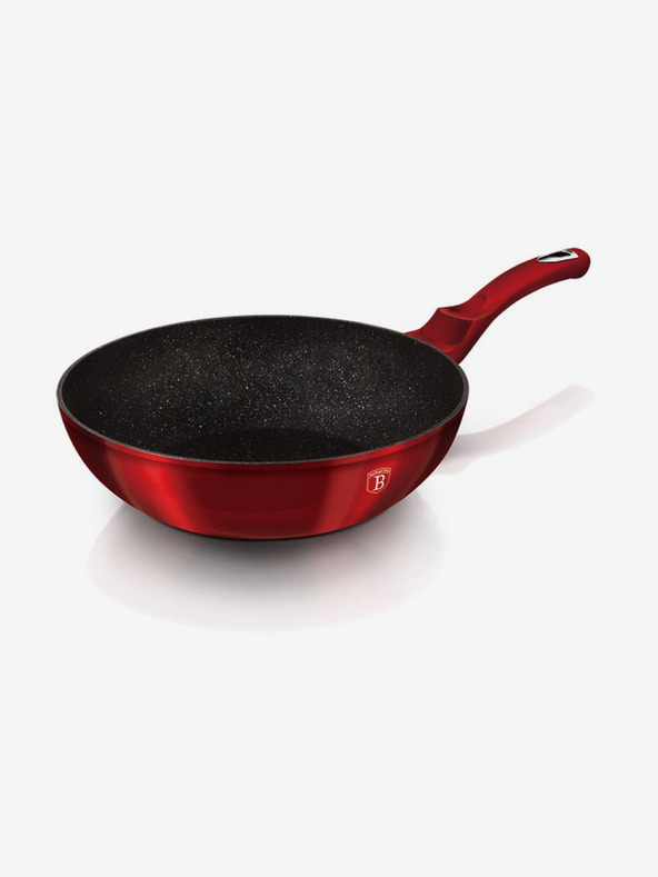 Berlingerhaus Panvica WOK s mramorovým povrchom 30 cm Burgundy Metallic Line BERLINGERHAUS