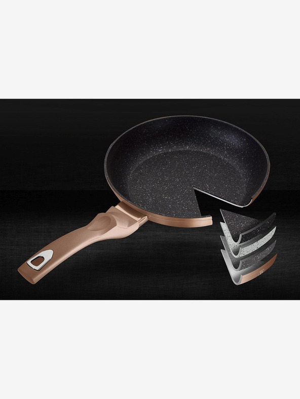 Berlingerhaus Hlboká panvica s mramorovým povrchom a pokrievkou 28 cm Rosegold Metallic Line BERLINGERHAUS