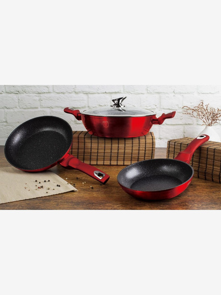 Berlingerhaus Panvica s mramorovým povrchom BERLINGERHAUS Burgundy Metallic Line (24 cm)