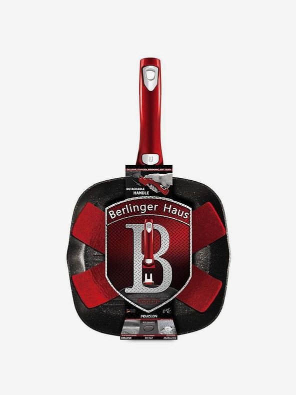 Berlingerhaus Grilovacia panvica s mramorovým povrchom a snímateľnou rukoväťou 28 cm Burgundy Metallic Line BERLINGERHAUS