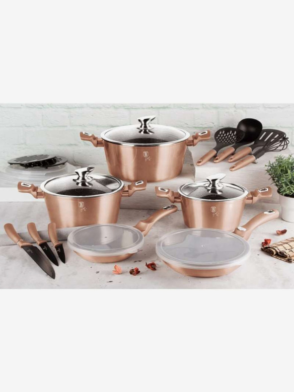 Berlingerhaus Panvica s odnímateľnou rukoväťou + pokrievka 28 cm Rosegold Metallic Line BERLINGERHAUS
