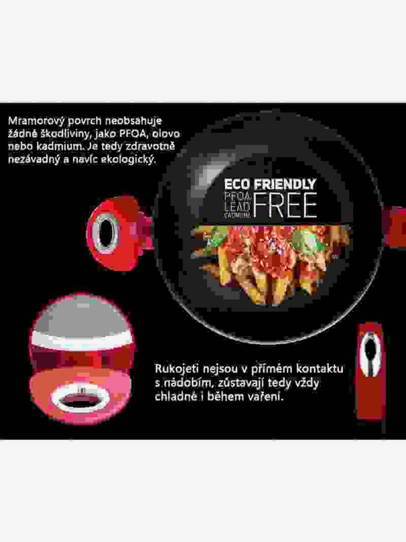 Berlingerhaus Hlboká panvica s mramorovým povrchom a pokrievkou 28 cm Burgundy Metallic Line BERLINGERHAUS