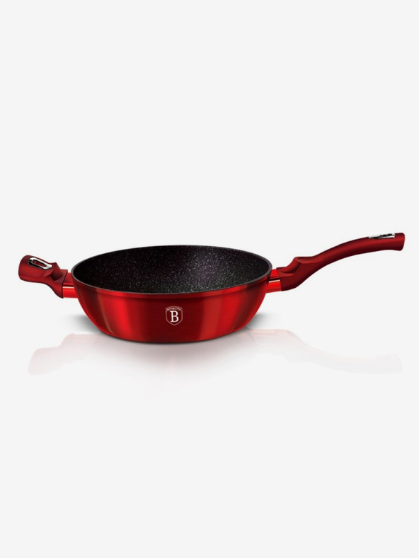 Berlingerhaus Hlboká panvica s mramorovým povrchom a pokrievkou 28 cm Burgundy Metallic Line BERLINGERHAUS