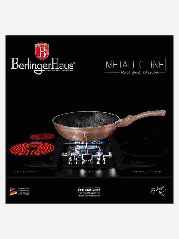 Berlingerhaus Panvica Wok s mramorovým povrchom BERLINGERHAUS Rosegold Metallic Line (28 cm)