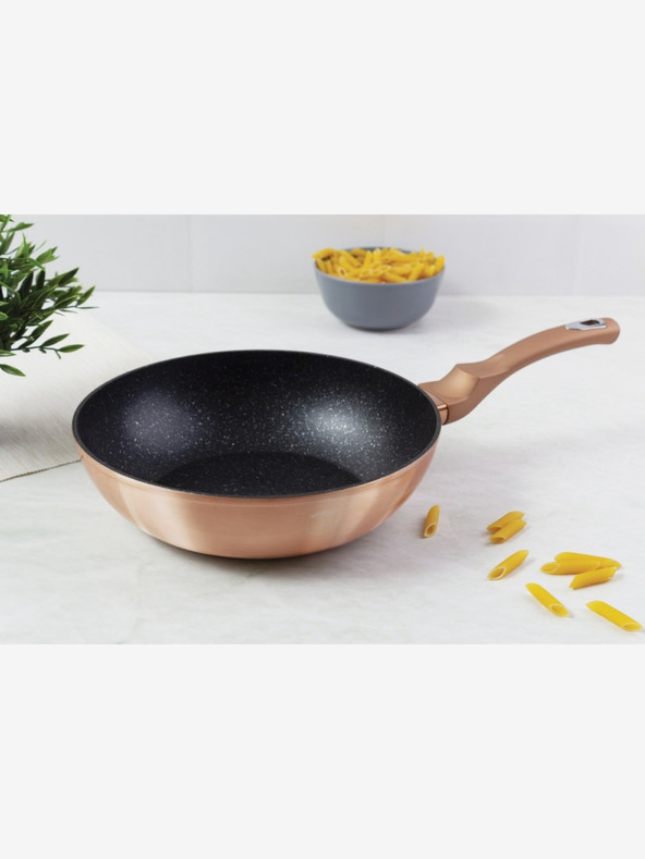 Berlingerhaus Panvica Wok s mramorovým povrchom BERLINGERHAUS Rosegold Metallic Line (28 cm)