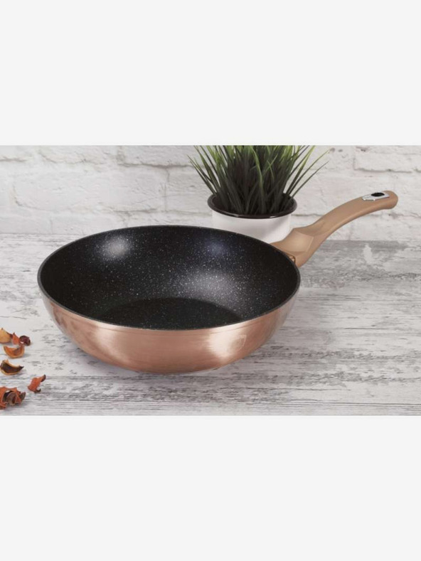 Berlingerhaus Panvica Wok s mramorovým povrchom BERLINGERHAUS Rosegold Metallic Line (28 cm)