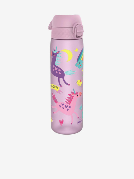 ION8 Ružová vzorovaná fľaša Ion8 Leak Proof Unicorns (500 ml)