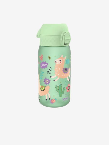 ION8 Svetlo zelená vzorovaná fľaša Ion8 Leak Proof Llamas (350 ml)