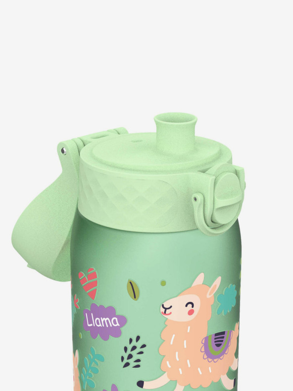 ION8 Svetlo zelená vzorovaná fľaša Ion8 Leak Proof Llamas (350 ml)
