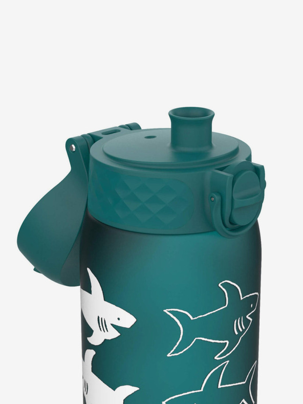 ION8 Petrolejová vzorovaná fľaša Ion8 Leak Proof Shark (350 ml)