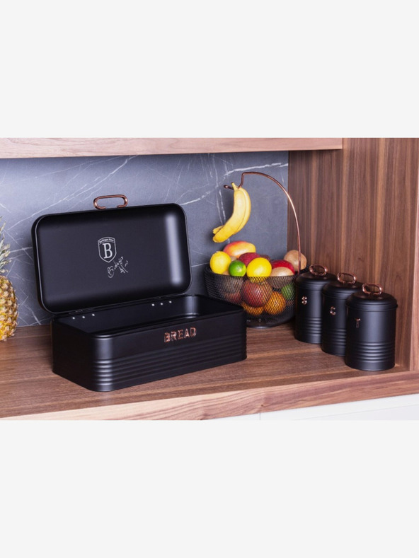 Berlingerhaus Chlebovka a dóza na potraviny sada 4 ks Black Rose Collection BERLINGERHAUS