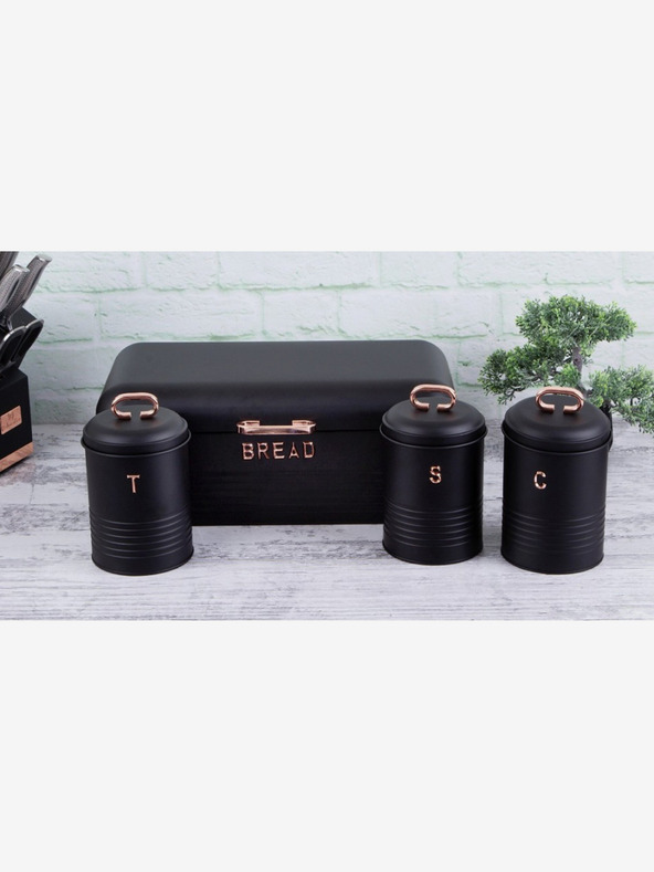 Berlingerhaus Chlebovka a dóza na potraviny sada 4 ks Black Rose Collection BERLINGERHAUS