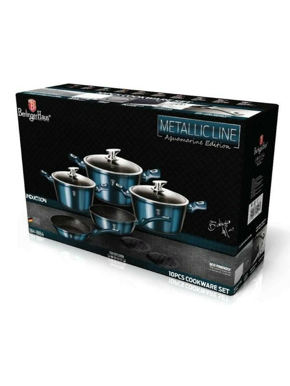 Berlingerhaus Sada riadu s mramorovým povrchom 10 ks Aquamarine Metallic Line BERLINGERHAUS