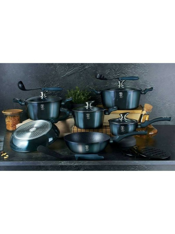 Berlingerhaus Sada riadu s mramorovým povrchom 10 ks Aquamarine Metallic Line BERLINGERHAUS