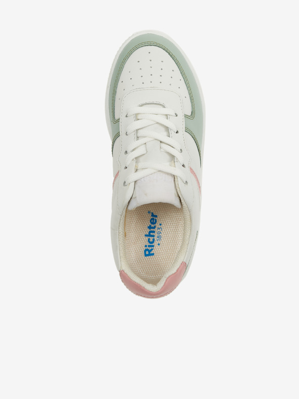 Richter Zeleno-biele dievčenské kožené tenisky Richter