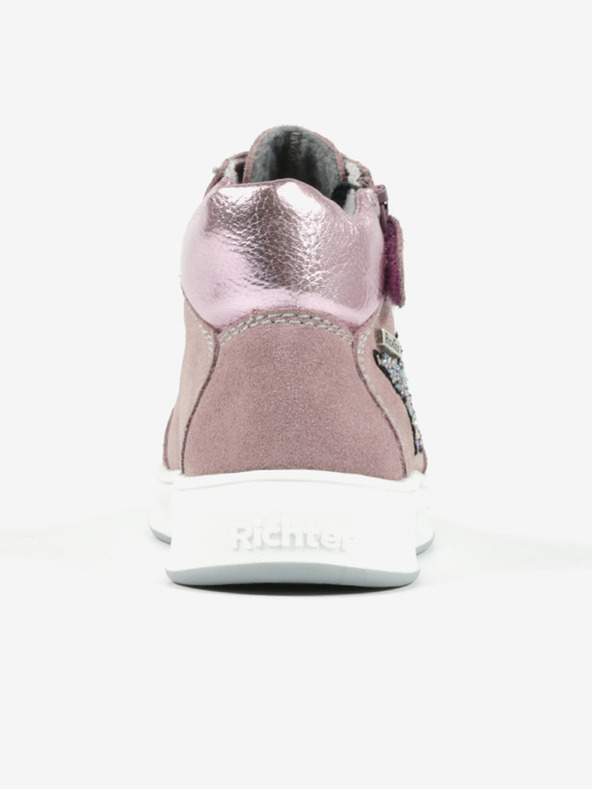 Richter Ružové dievčenské členkové semišové tenisky Richter