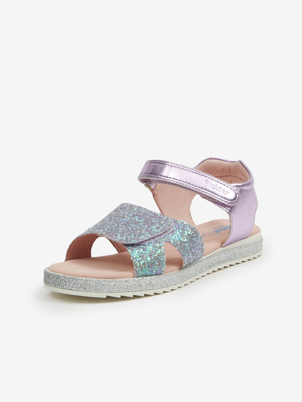 Richter Zeleno-fialové dievčenské metalické sandále Richter