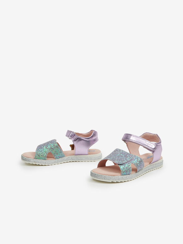 Richter Zeleno-fialové dievčenské metalické sandále Richter
