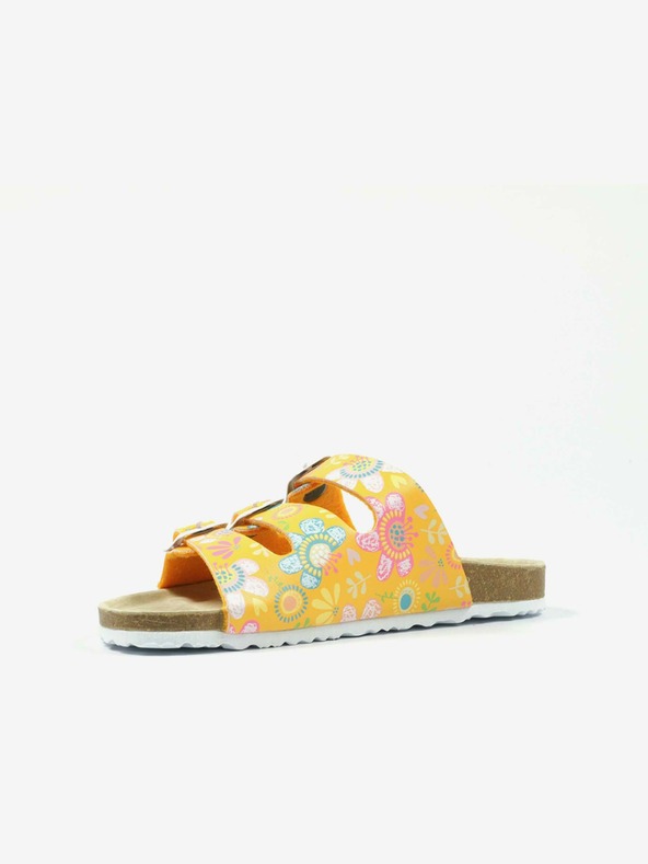 Richter Oranžové dievčenské kvetinové papuče Richter