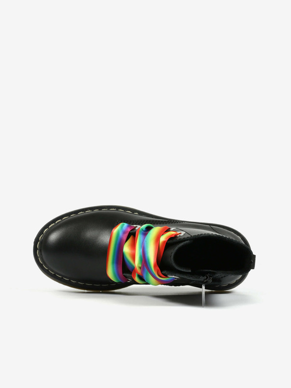 Richter Čierne dievčenské kožené členkové čižmy Richter